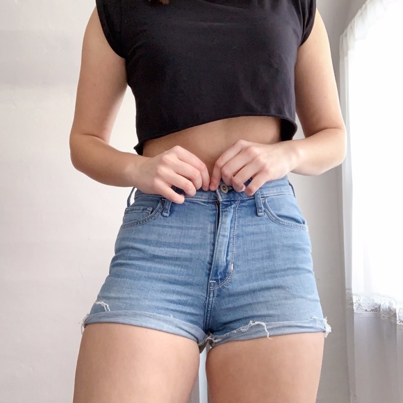 Hollister Pants - Hollister 3 W26 Blue High Waist Denim Jean Shorts